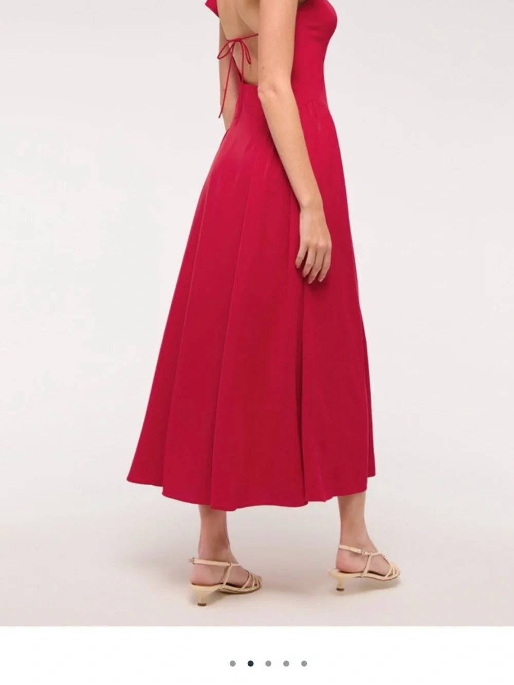 Abercrombie & Fitch Vibrant Red Maxi Dress with Cap Sleeves
